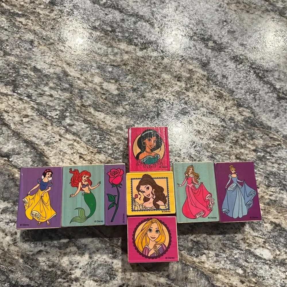 8 Disney Princess Rubber Mounted Craft Stamps Scrapbooking